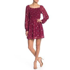 NWT Nordstrom Kenedik Floral Smocked Mini Dress